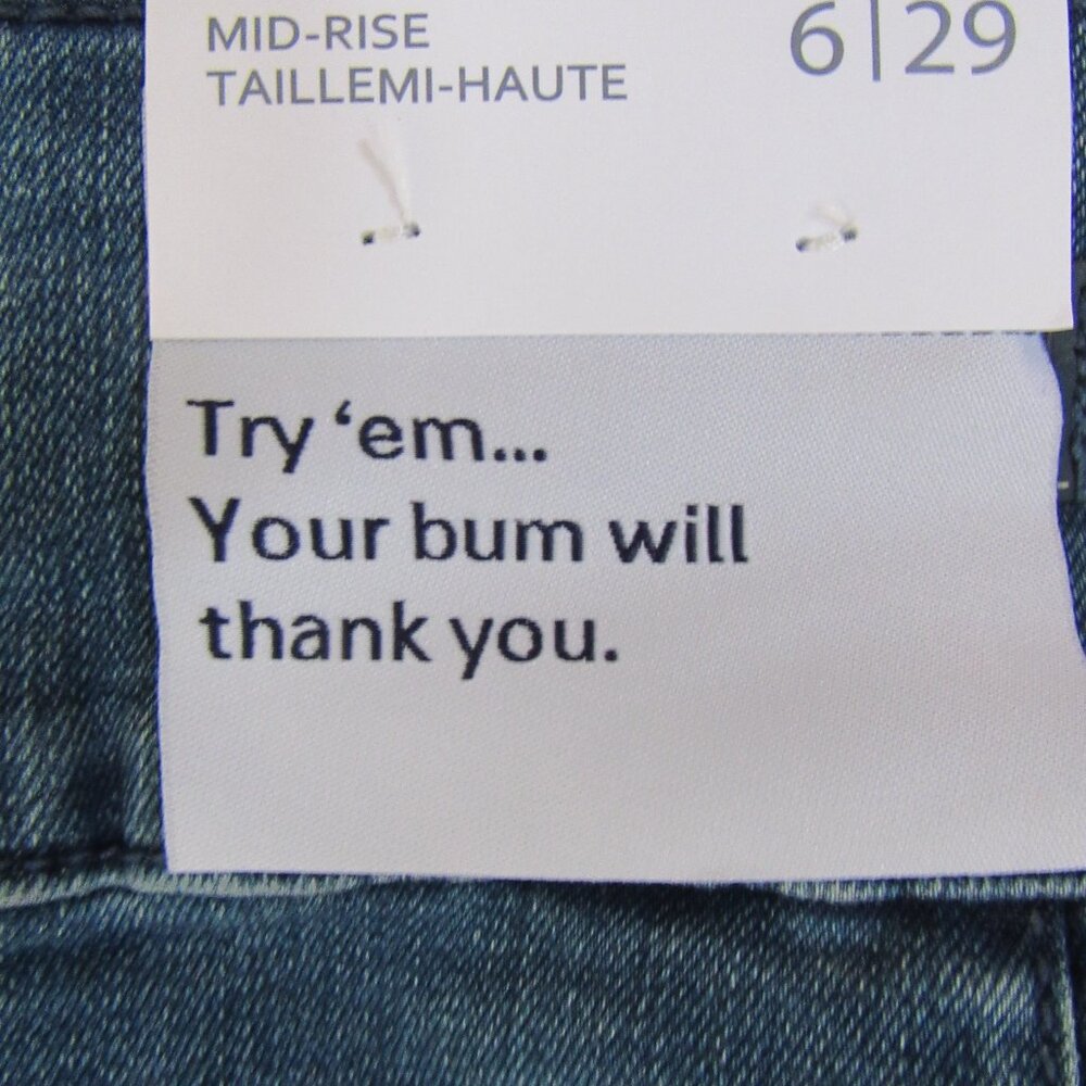 LOLA Jeans Asymmetrical Denim Blue Short Skirt sz.6. waist 29in, length 19in - Picture 5 of 5